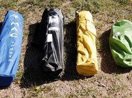 Right to Left: Moon Chair, Go-Pod, Ciao! Chair, and a regular Walmart Adult Camp Chair