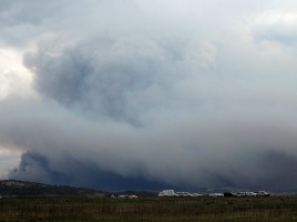 Watching the smoke cloud in the foothills