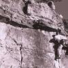 Mark finishing up his hardest lead at the time.  A 5.10 at Jack's Canyon AZ (4/03)