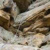 Mark on top of what turned out to be a second ascent in Rebel Hollow, Muir Valley (3/04)