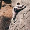 Kate's first outdoor lead, Sinker (5.6) in Jack's Canyon, AZ (4/03)